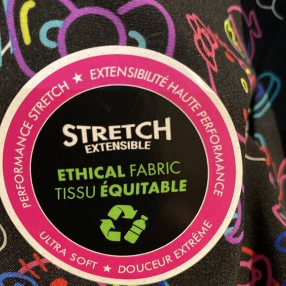 Hello Kitty Ladies Scrub Top Size Medium Black Multicolour Medical Uniform - Picture 14 of 14